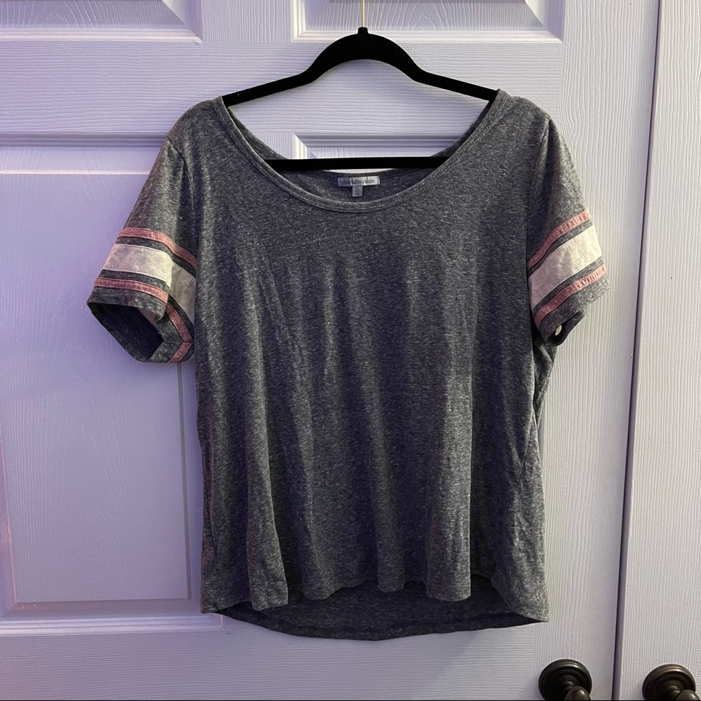 Charlotte Russe XL Striped Sleeved Tee